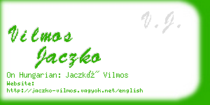 vilmos jaczko business card